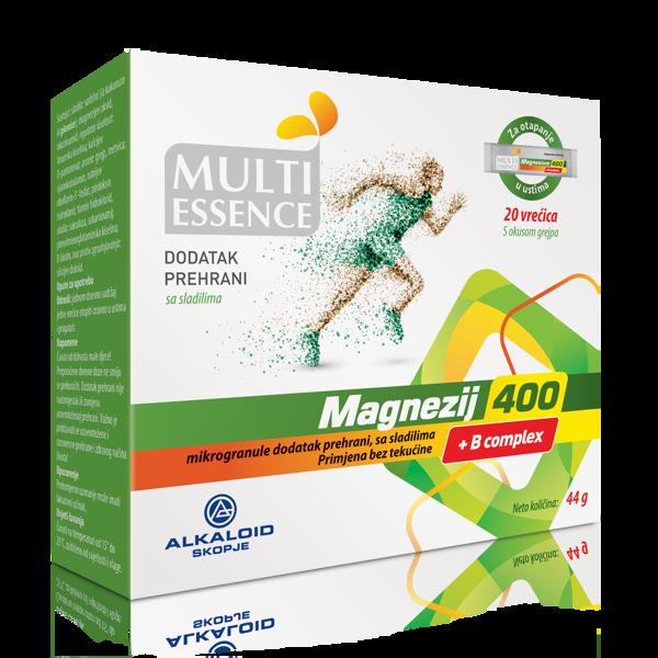 MULTI ESSENCE MAGNEZIUM 400  B COMPLEX, 20 kesica